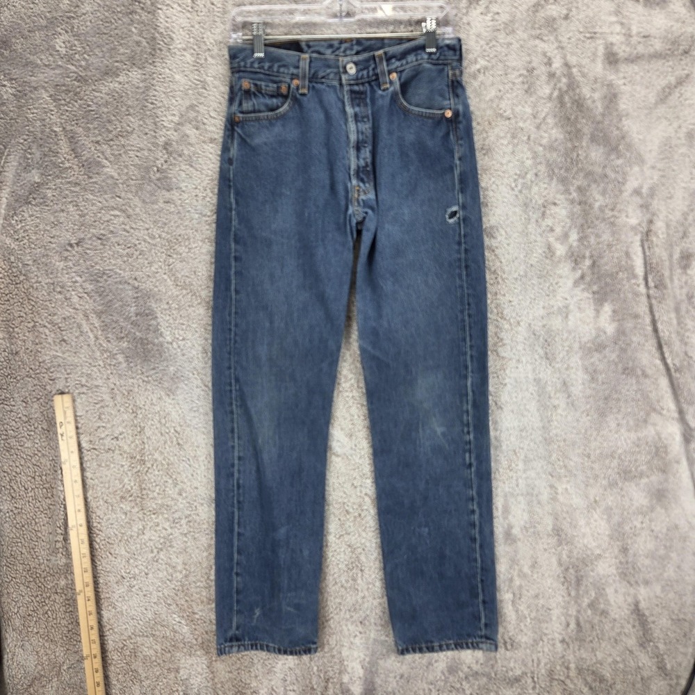 Vintage Levis 501 Jeans Mens Blue Made In USA Button Fly Straight Fits 28x30